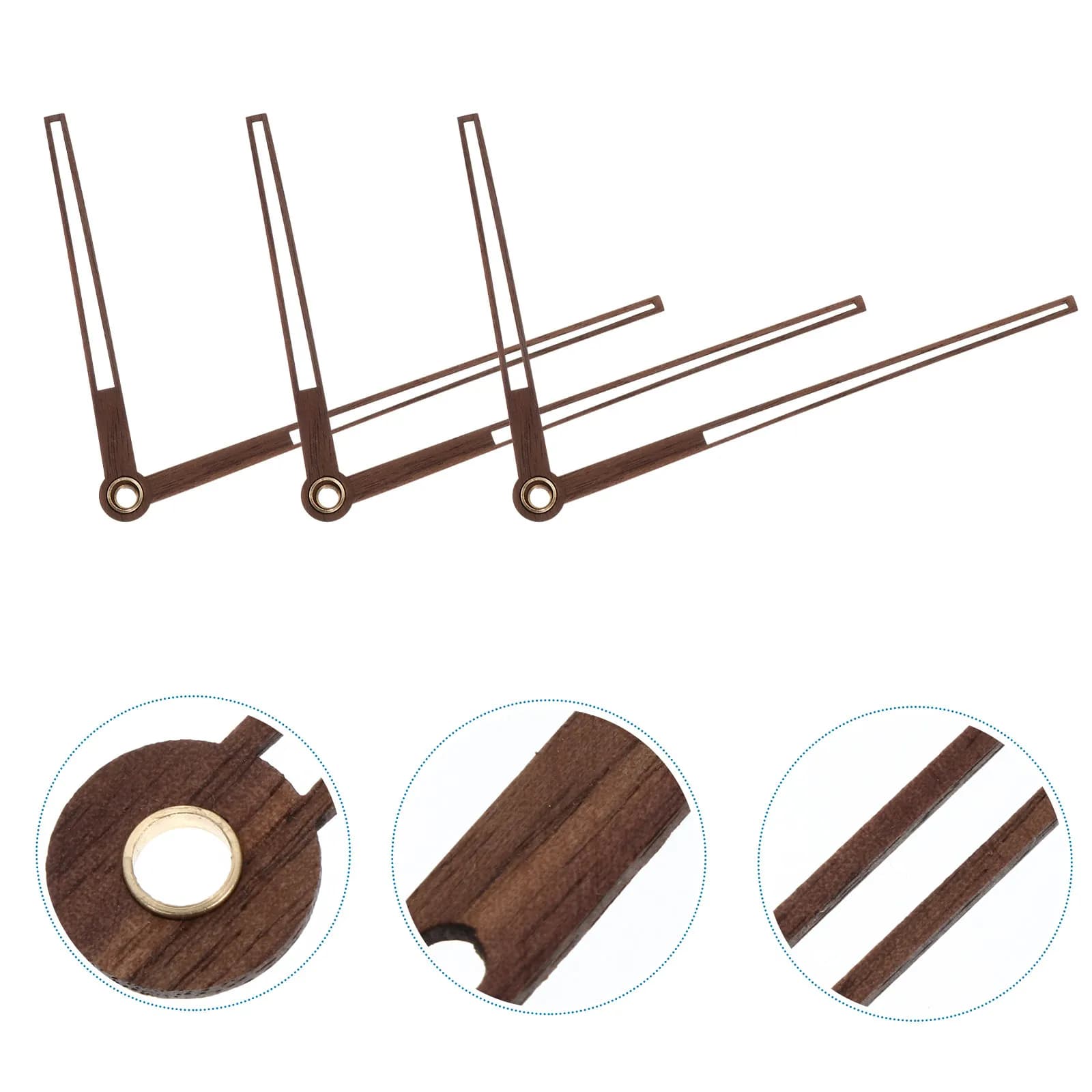 5 Set di Lancette in Legno per Orologio, Puntatori di Ricambio in Legno, Parti per Orologio da Parete, Accessori Precisi per Fai da Te e Ricamo a Punto Croce