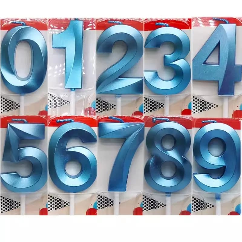 Candele per torta con numeri blu 0 1 2 3 4 5 6 7 8 9 Topper per torta per bambini Ragazze Ragazzi Matrimonio per bambini Festa di compleanno Forniture Decorazione fai da te