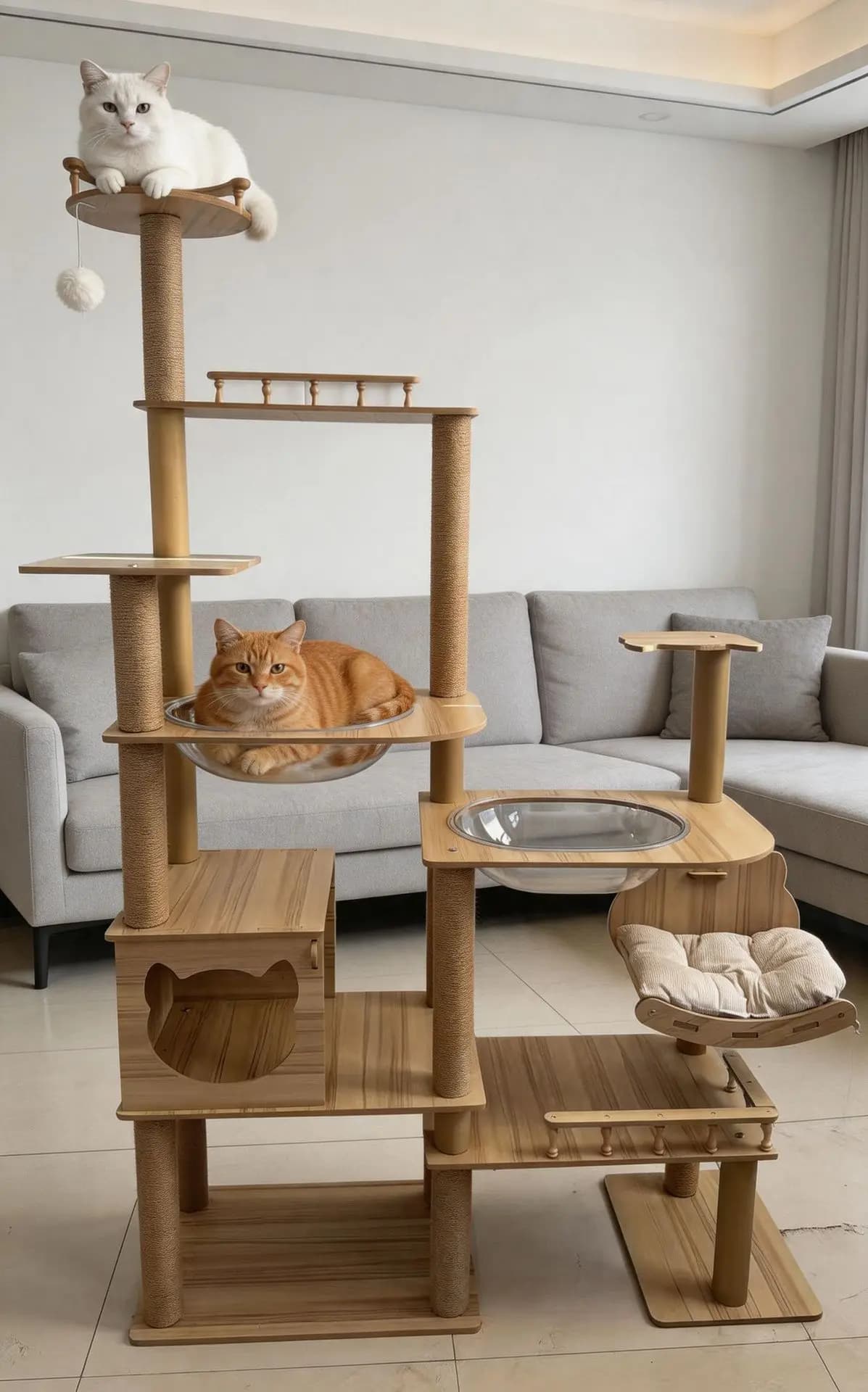 Sisal Cat Scratching Post, Replacement Column for Cat Tree, 35 Inch Tall, Durable and Natural, Pet Clawing Toy, Easy to Install