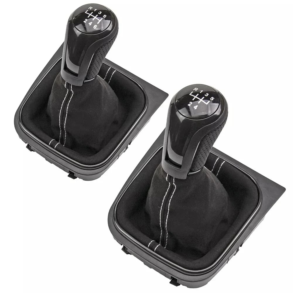 PER Golf 5 MK5 PER Golf 6 MK6 PER Jetta 5 A5 MK5 Per Scirocco Pomello del cambio con custodia per collare in pelle antipolvere 5/6 velocità