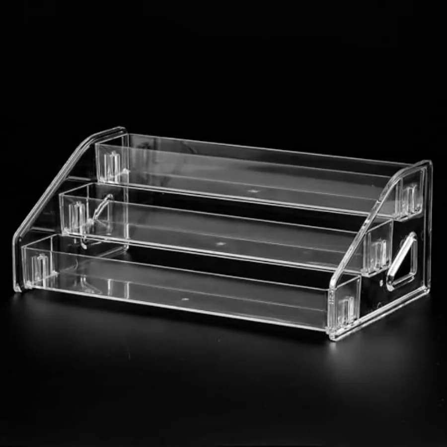 3-Tier Acrylic Nail Polish Organizer Stand for Perfume and Cosmetic Clear storage rack, multi-purpose holder for makeup, paint