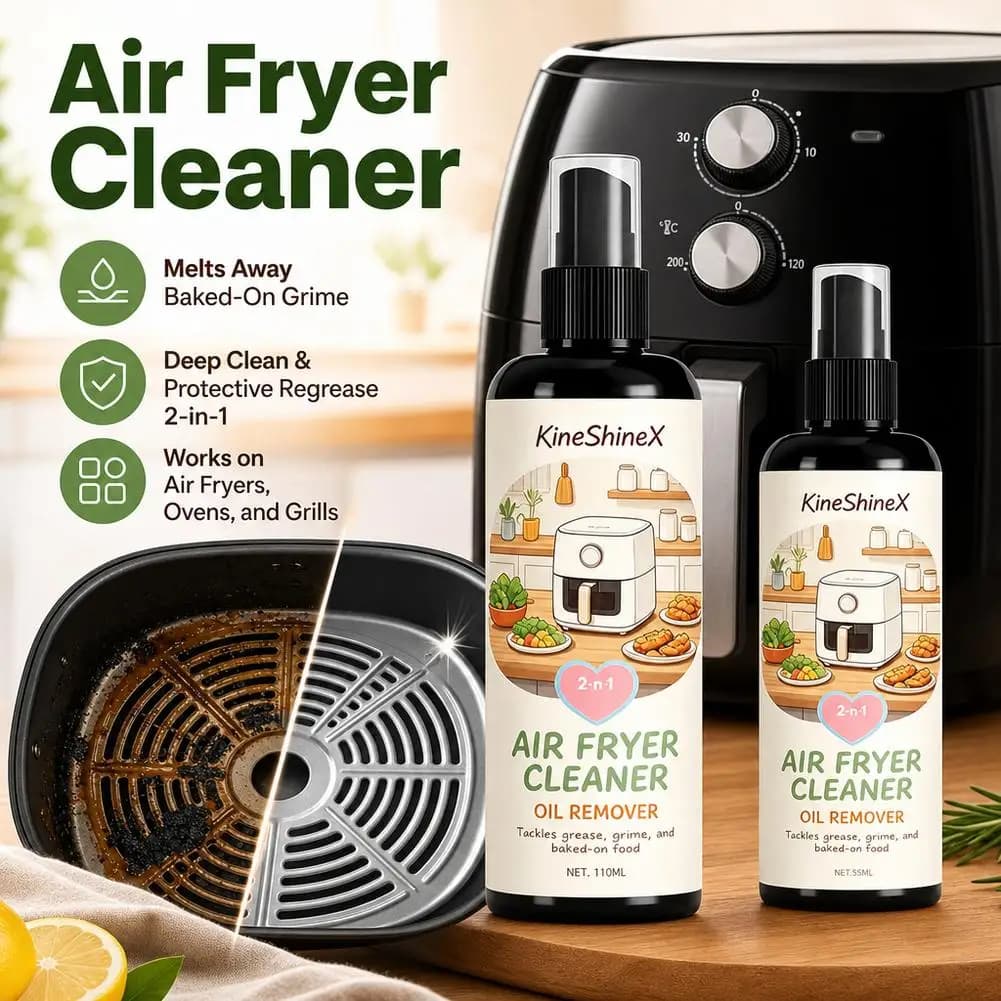 Air Fryer Cleaner Spray 110ml Heavy Duty Grease Oil Remover Foam Deep Cleaning Detergent Oven Stove Microwave Kitchen Degreaser