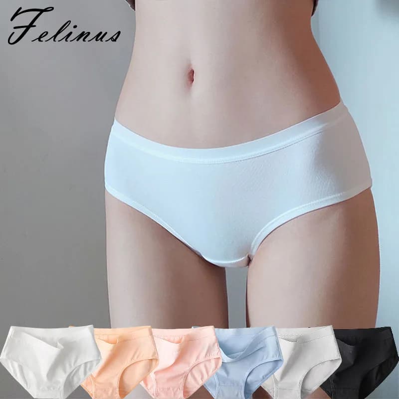 Felinus Mutandine da donna Intimo aderente in cotone Senza cuciture Comodo slip traspirante in puro colore Design morbido senza traccia