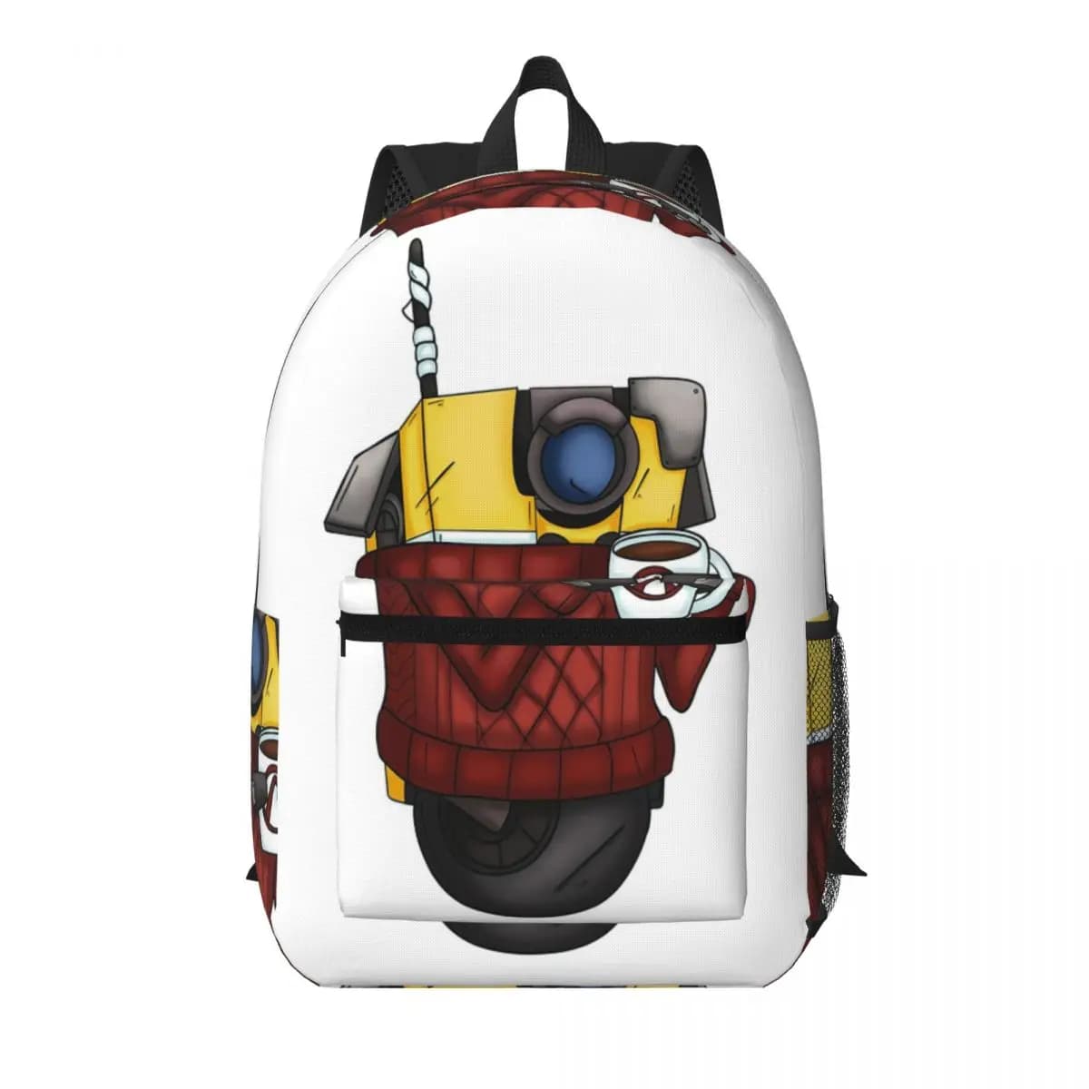 Borderlands Cozy Sweater Claptrap Zaino per studenti Borsa da scuola Zaino da viaggio per escursioni per ragazzi e ragazze Borsa a tracolla