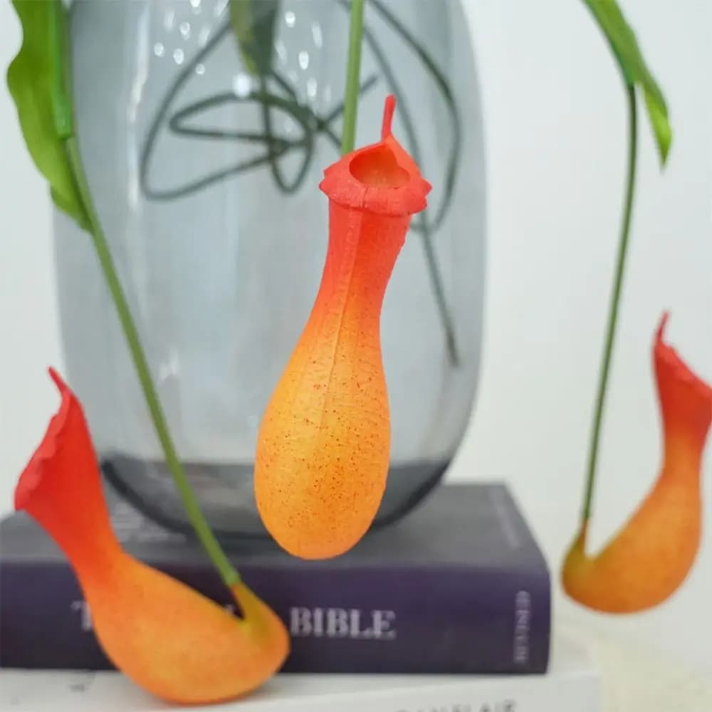 Multicolor Artificial Pitcher Plants Green Leaves Greenery Accessories Simulation Flytraps Photo Props Faux Plant