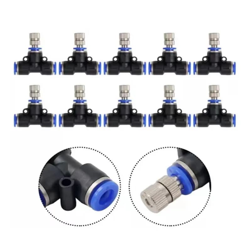 10 pz Ugello di Atomizzazione A Bassa Pressione 6mm Slip Lock Connettori Rapidi Umidificare Irrigazione Paesaggistica Spruzzatore Nebulizzazione Sistema di Raffreddamento