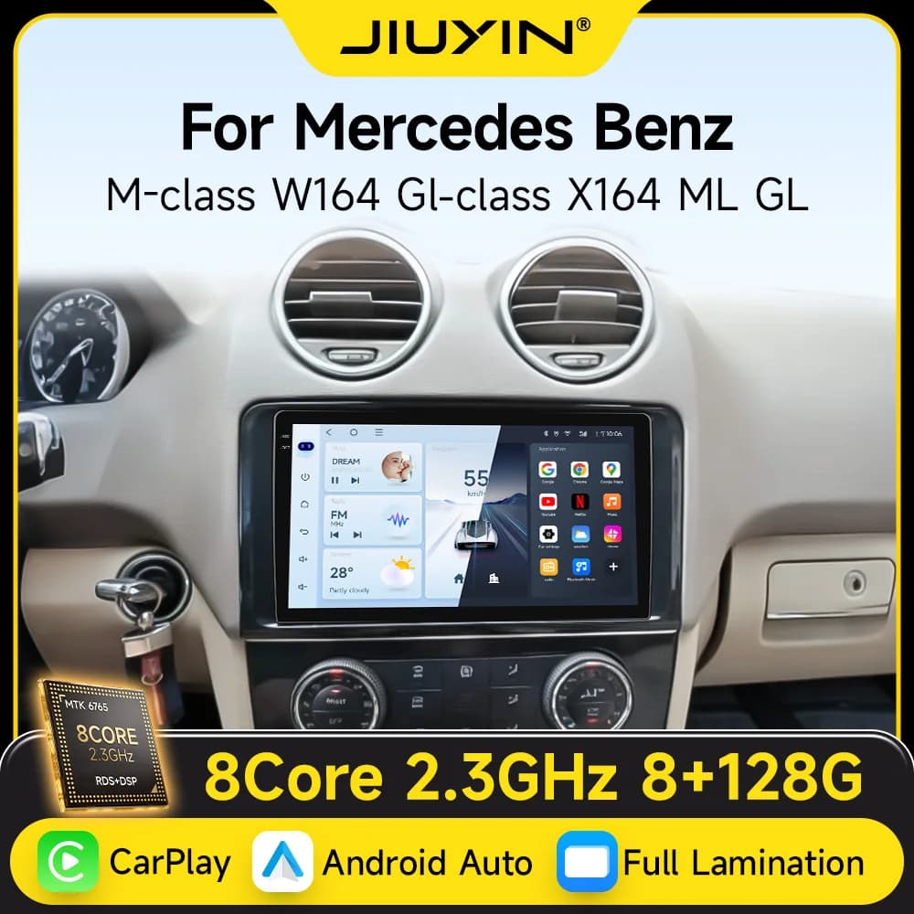 JIUYIN Android 15 Autoradio Per Mercedes Benz Classe M W164 Classe GL X164 ML GL 2005-2012 Wireless CarPlay Android Auto 2din DVD