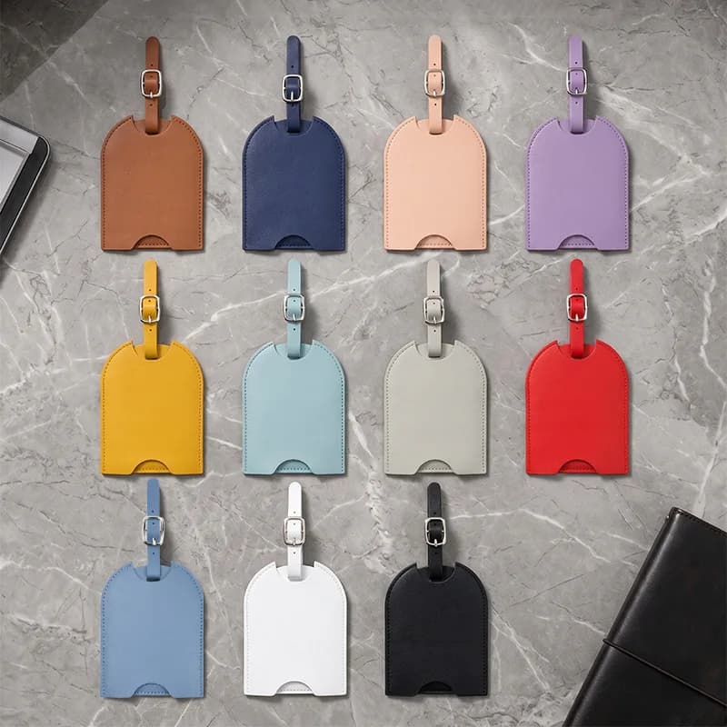 Travel Luggage Tag for Women Suitcase Identifier Label Baggage PU Leather Boarding Bag Tag Name ID Address Holder Accessories
