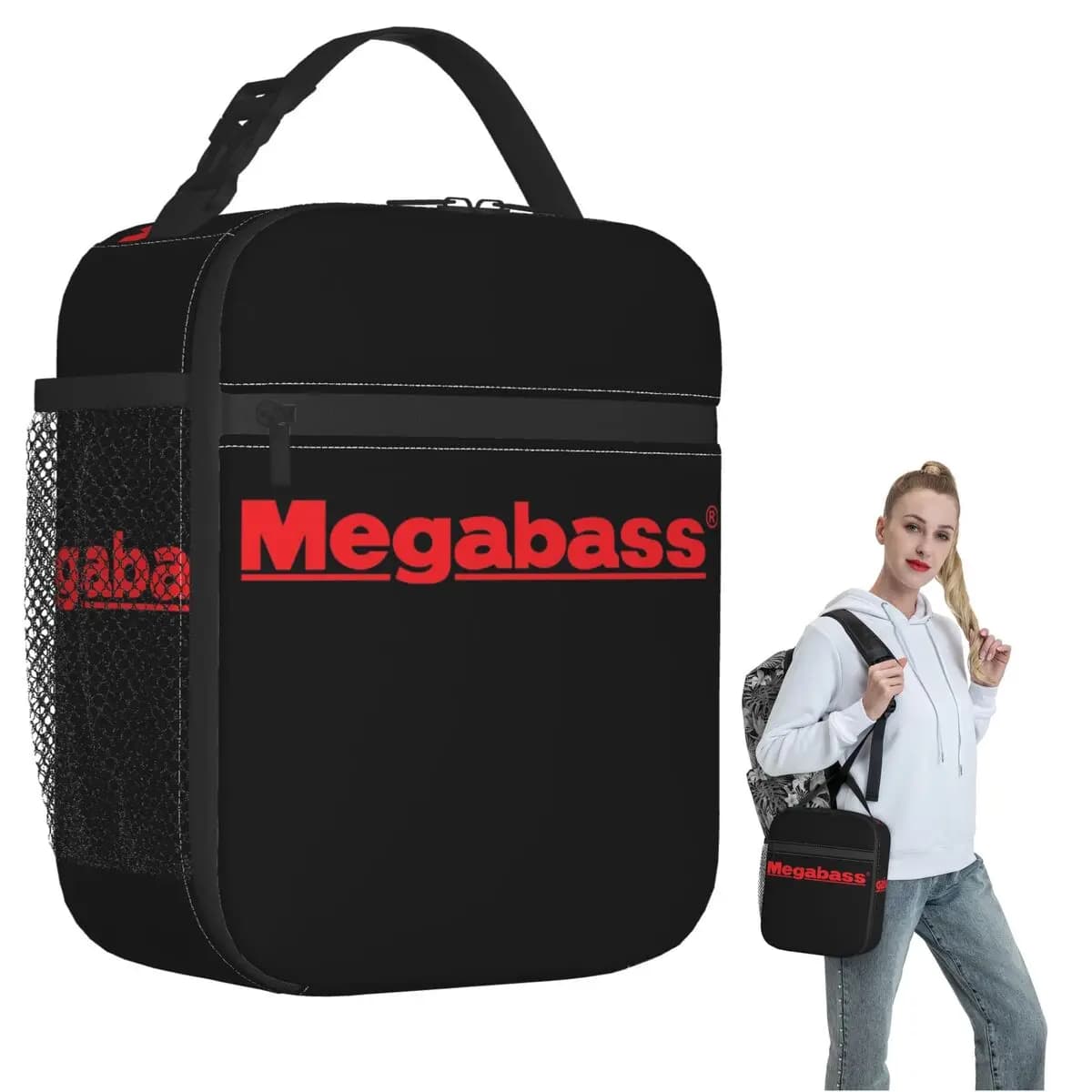 Megabass Holograph Speakers Logo Insulated Lunch Bag for Women Children Portable Food Boxes Thermal Lunch Box Tote