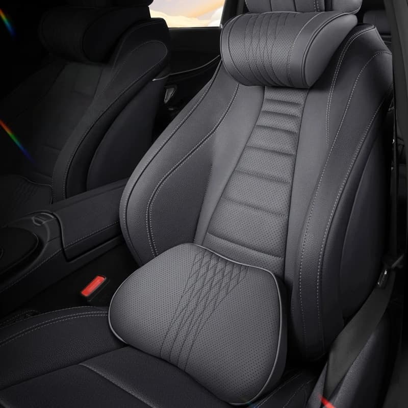 1 piece luxury nappa car head / lumbar cushion - Breathable neck support and ultra soft comfort, interior accessories for universal car