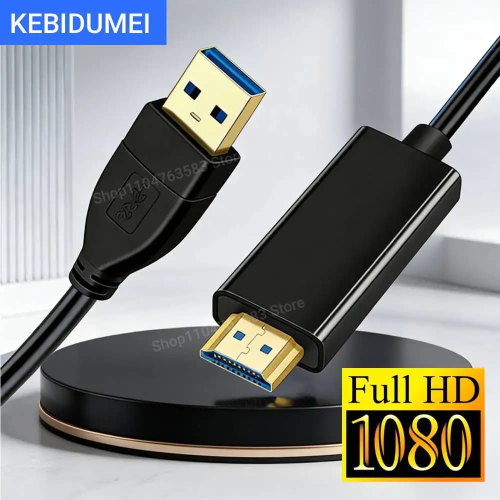 Cavo compatibile da USB 3.0 a HDMI Convertitore da USB 3.0 a HDMI da 1,8 M Cavo video per monitor proiettore 1080P per adattatore per PC portatile
