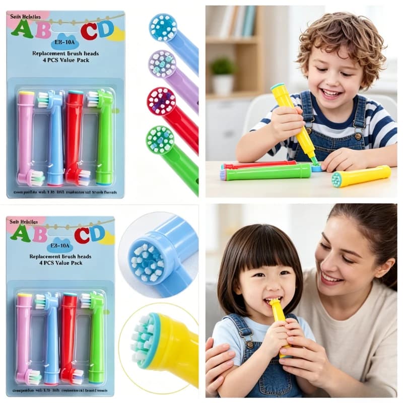 4 pezzi di testine di ricambio per spazzolino elettrico Oral B, setole extra morbide Dupont, ricarica EB-10A EB-17A EB-50A