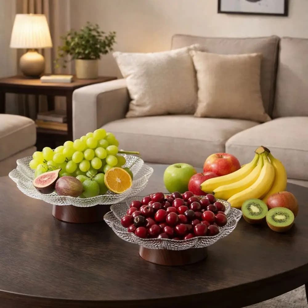 Modern Plastic Pedestal Fruit Bowl Large Capacity Anti-slip Dried Fruit Plate Draining Snack Candy Serving Tray Dining Room
