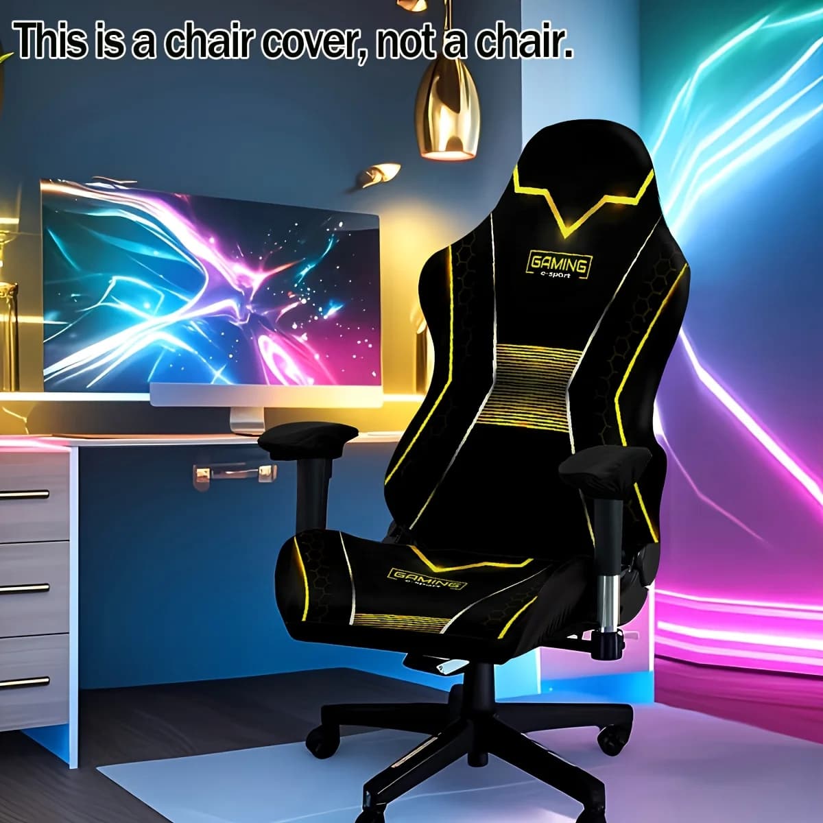 Copertura Elastica per Sedia da Gaming, Protezione per Sedia Reclinabile da Corsa con Copri Braccioli, Decorazione per la Casa