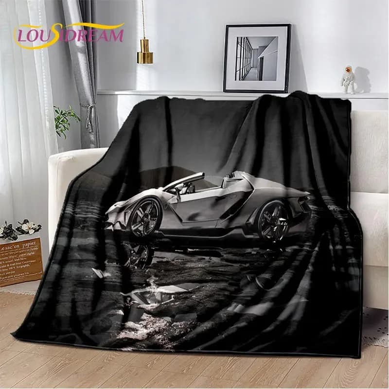 Coperta morbida in peluche per auto sportiva, coperta in flanella per soggiorno, camera da letto, divano letto, copertura da picnic, Bettdecke