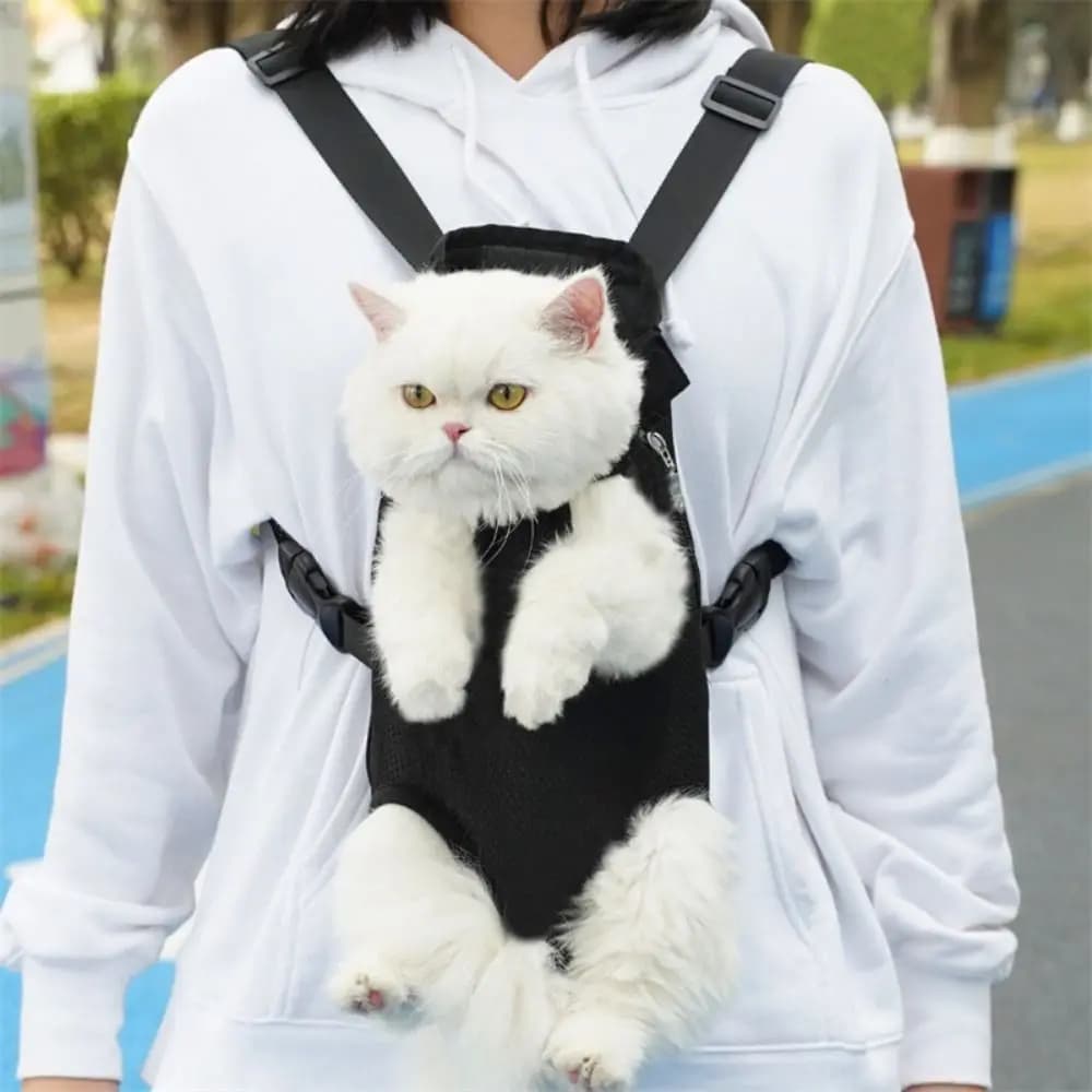 Zaino per trasportini per animali domestici con design a rete Cinghie regolabili leggere Zaino per gatti Zaino traspirante per esterni durevole e confortevole