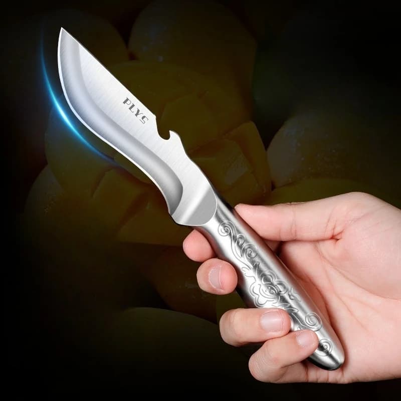 Coltello da Cucina in Acciaio 2026 con Apribottiglie, Utensile da Cucina Multifunzionale, Affilato e Resistente, Coltello per Carne e Frutta