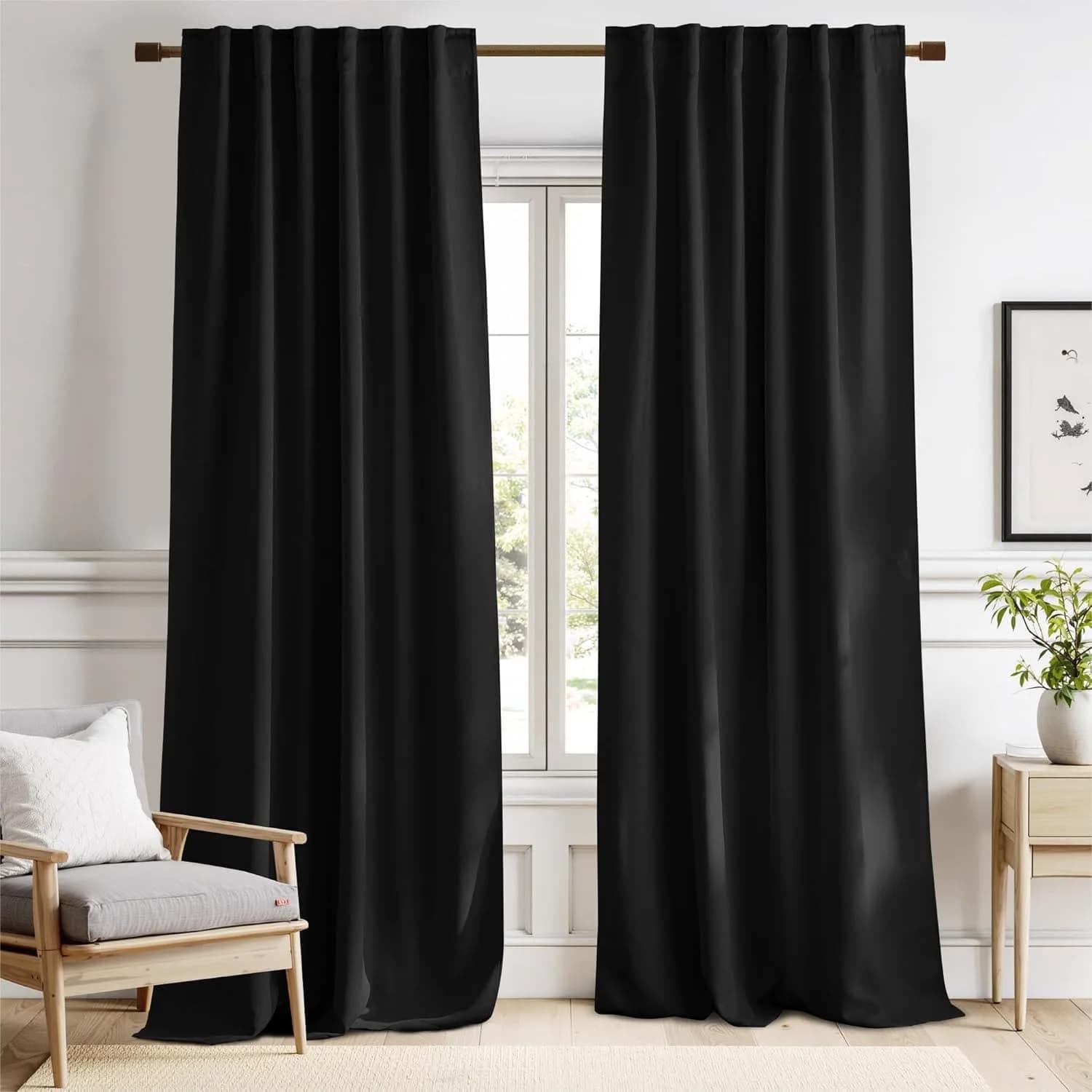 Tende oscuranti da 84 pollici di lunghezza per camera da letto, pannelli termoisolanti per finestre, 1 paio