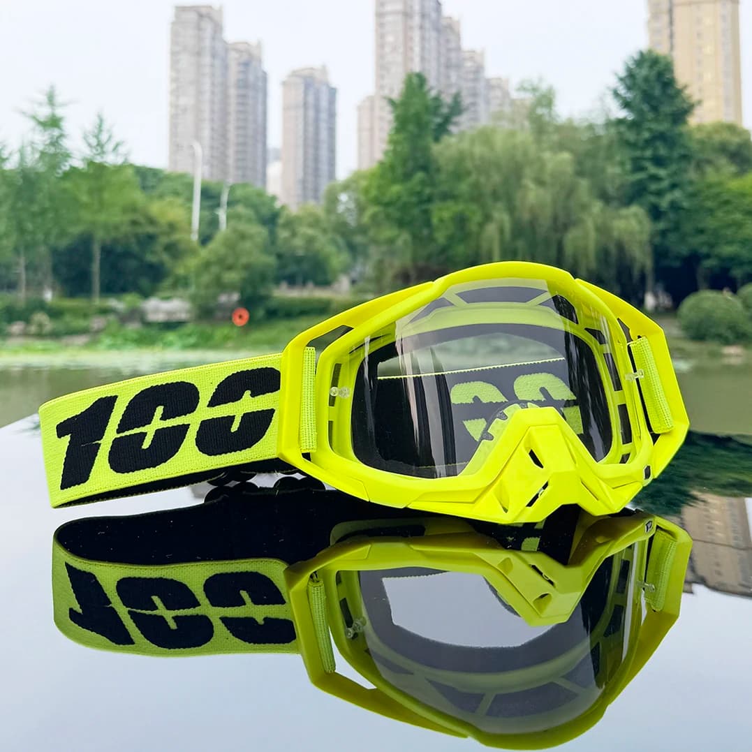 Alta Quanlity 100 Occhiali da moto Occhiali da motocross Casco MX Moto Bike ATV Sci Sport all'aria aperta Scooter in vetro Googles