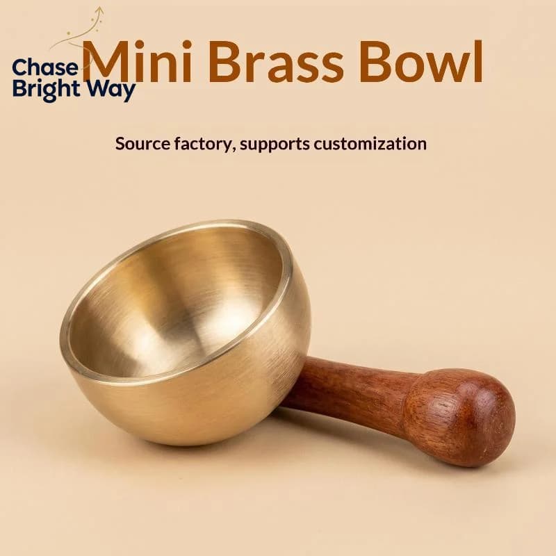 Mini Brass Chant Bowl Calming Hand Therapy Sound Bowl Perfect Gift for Yoga Lovers Meditation Practitioners