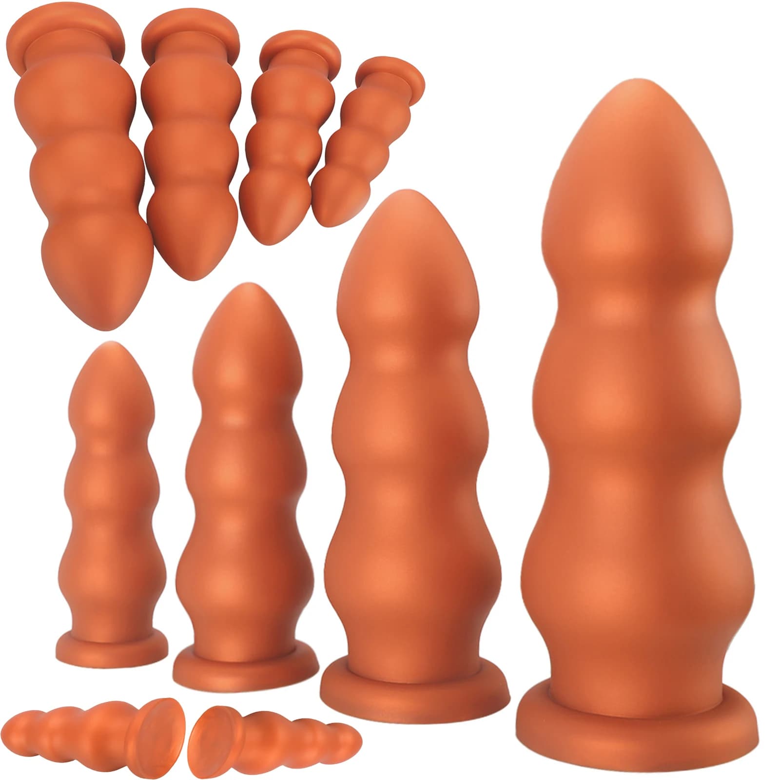 Huge 4 Size Big Huge Anal Beads Butt Plug Smooth Soft Silicone Anal Plug Dilatador Anal Dildo Penetration Anal Toys Big buttplug