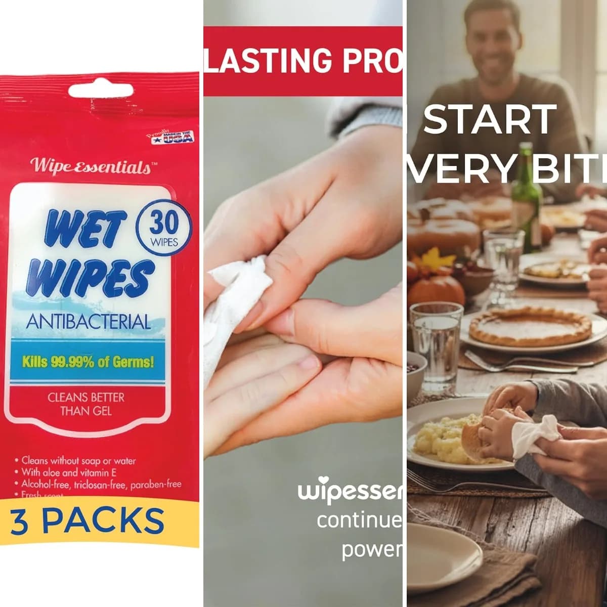 WipeEssentials Hand Sanitizer Wipes for Adults & Kids - 30 Count, 3 Packs | Alcohol-Free, Moisturizing Sanitizing Wipes with Alo