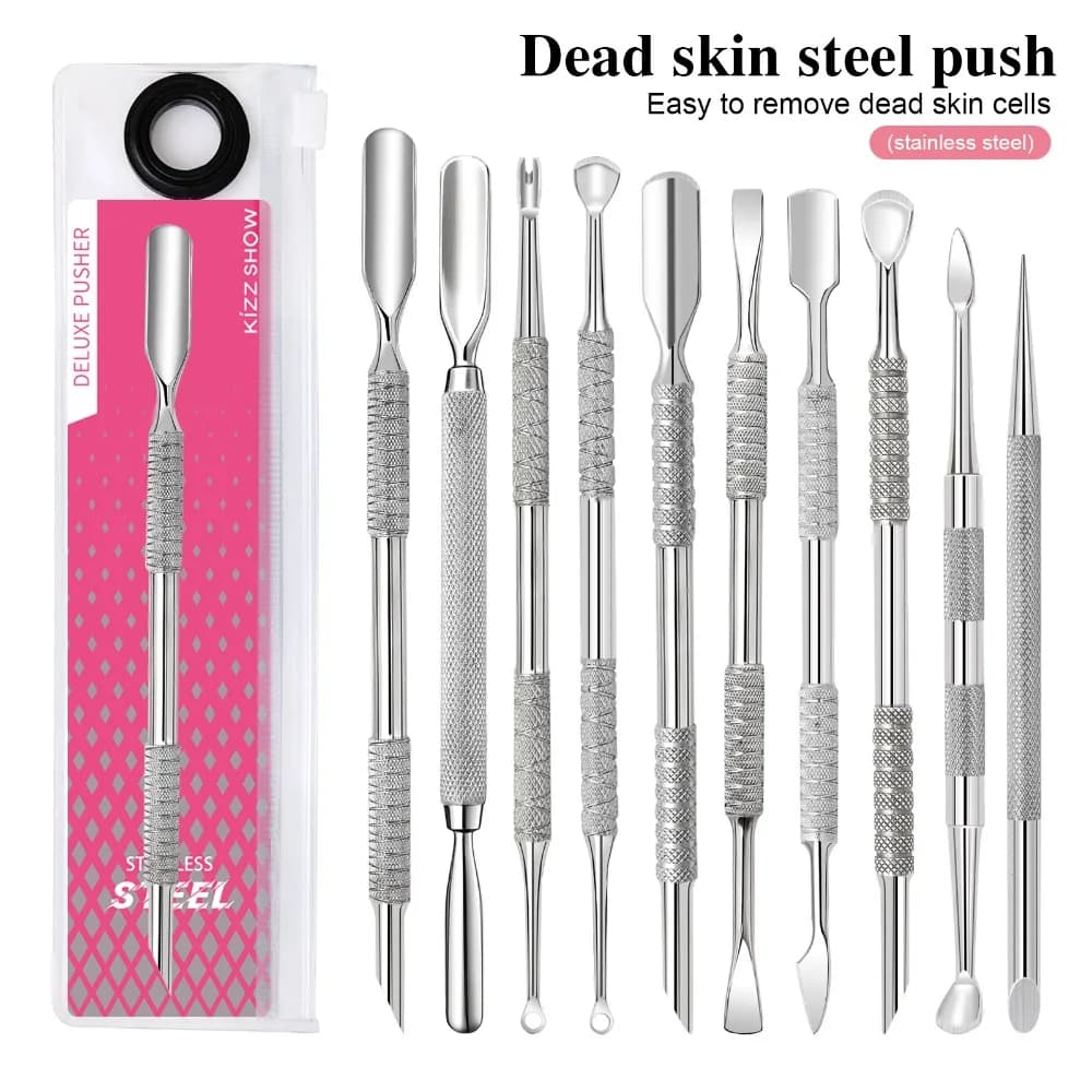 1 Piece Stainless Steel Cuticle Pusher Polish Dead Skin Remover Nail Cuticle Cutter Trimmer Cleaner Manicure and Pedicure Tools
