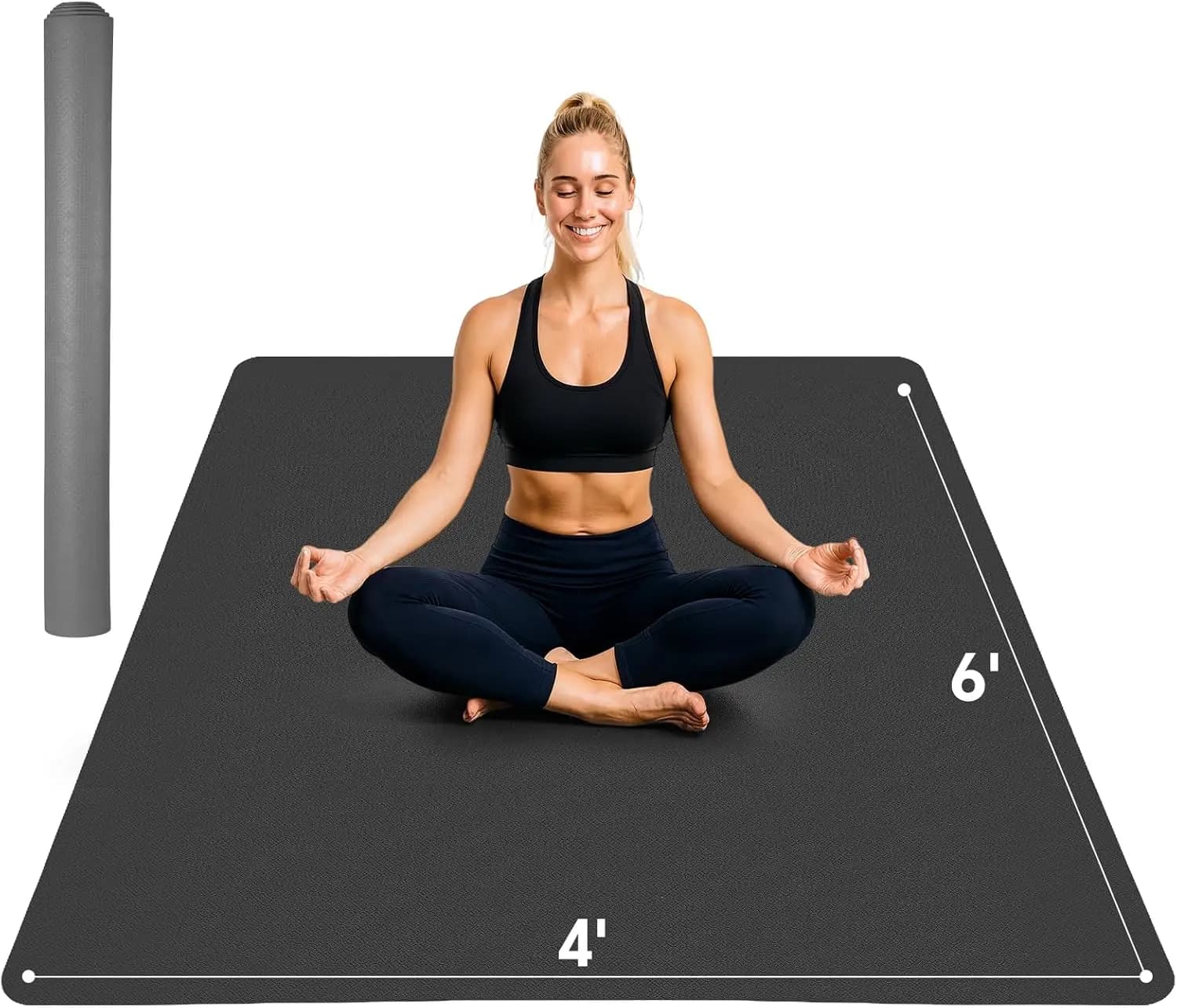 Tappetino Yoga Extra Large 6'x4' (1/3" e 1/4" di spessore), Antiscivolo, Ultra Resistente, Tappetino Largo per Allenamento, Tappetini Larghi per Esercizi