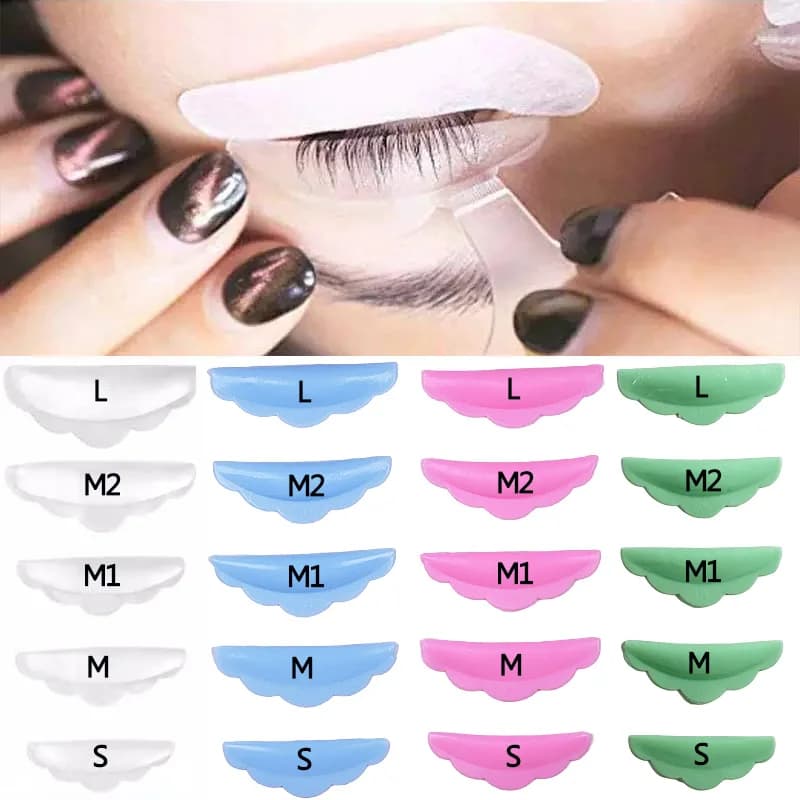 5 paia bigodini Curl cuscinetti in Silicone Set Kit per il sollevamento delle ciglia accessori Y pennello per ciglia pettine pulito strumenti per l'estensione delle ciglia