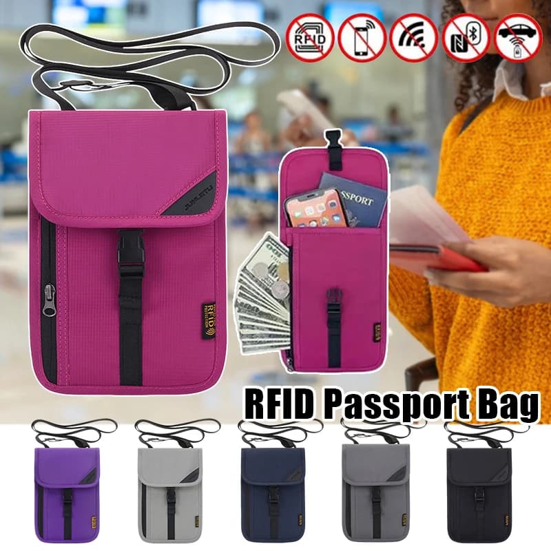 Borse porta passaporto da viaggio impermeabili borse porta documenti antifurto porta carte di credito RFID portatile