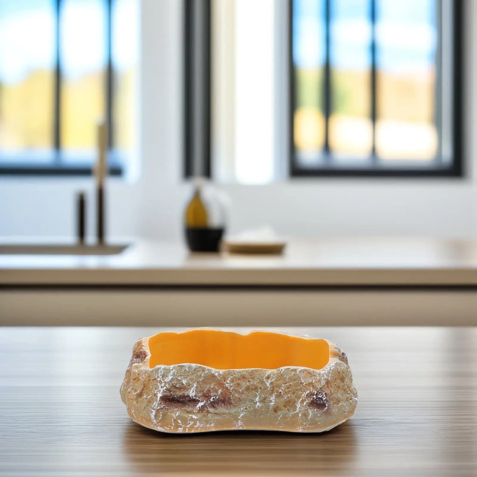 Ciotola per acqua in resina a forma di tartaruga, grande mangiatoia per rettili, adatta per desktop, contenitore stabile per acqua potabile per animali domestici