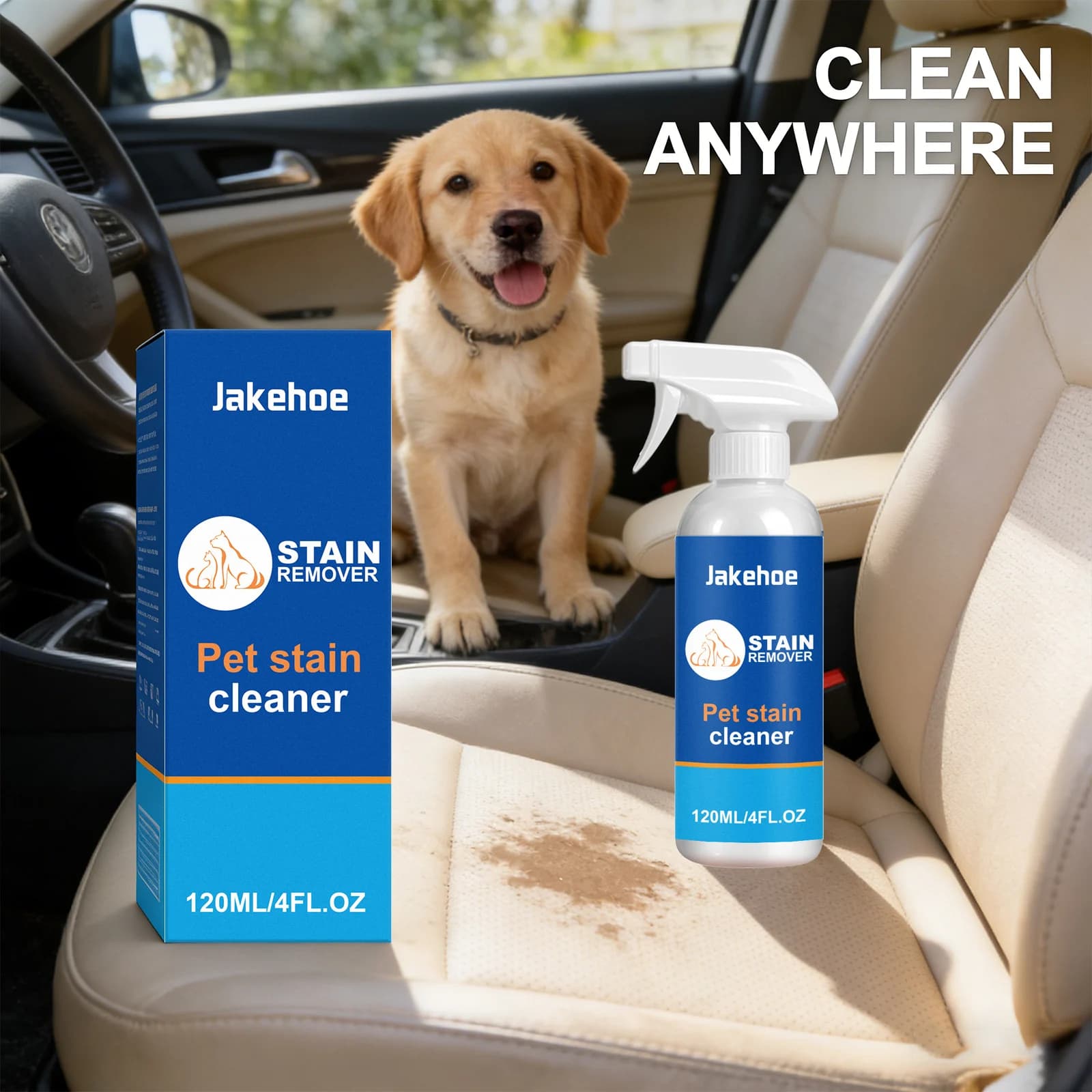 Detergente per Macchie di Animali Domestici, Elimina Odori, Rinfrescante a Lunga Durata, Potente Decontaminazione, Spray Multifunzionale