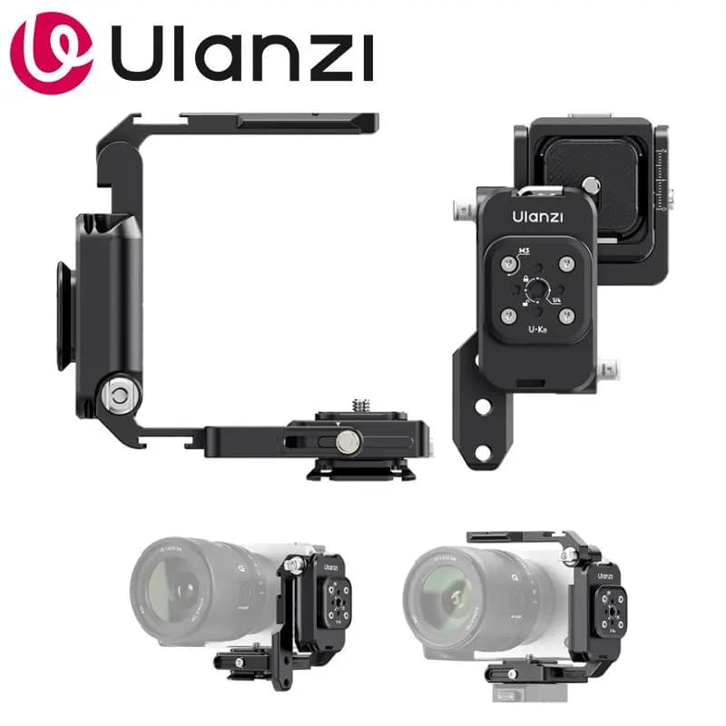 Ulanzi XJ01 Uka Gabbia Universale Pieghevole per Fotocamera, Design Tri-Fold, Maniglia e Gabbia 2-in-1 per DSLR, Mirrorless, Action Camera, Vlogging