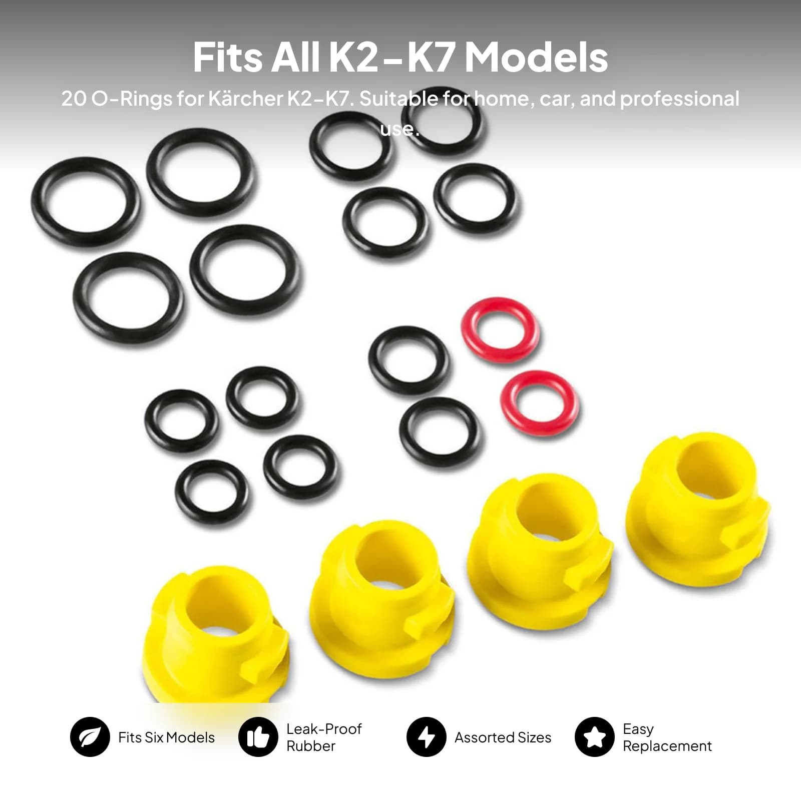Kit di Guarnizioni per Ugello e Tubo della Lancia dell'Idropulitrice ad Alta Pressione per Pulitore Portatile K2 K3 K4 K5 K6 K7 2.640-7