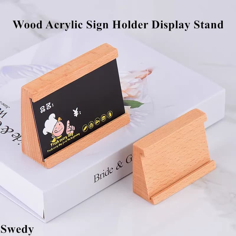 70x40mm Prodotti in legno Nome Etichetta prezzo Etichette per carte Tavolo inclinato Porta cartello in acrilico Espositore Menu Porta etichette prezzo