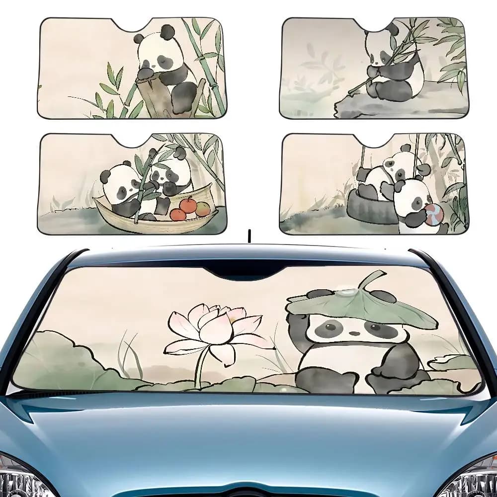 Parasol for Auto Panda, Solar Protection for Windscreen Front 70x130cm, Visiera Quadri Parasols, Original Gift for Auto