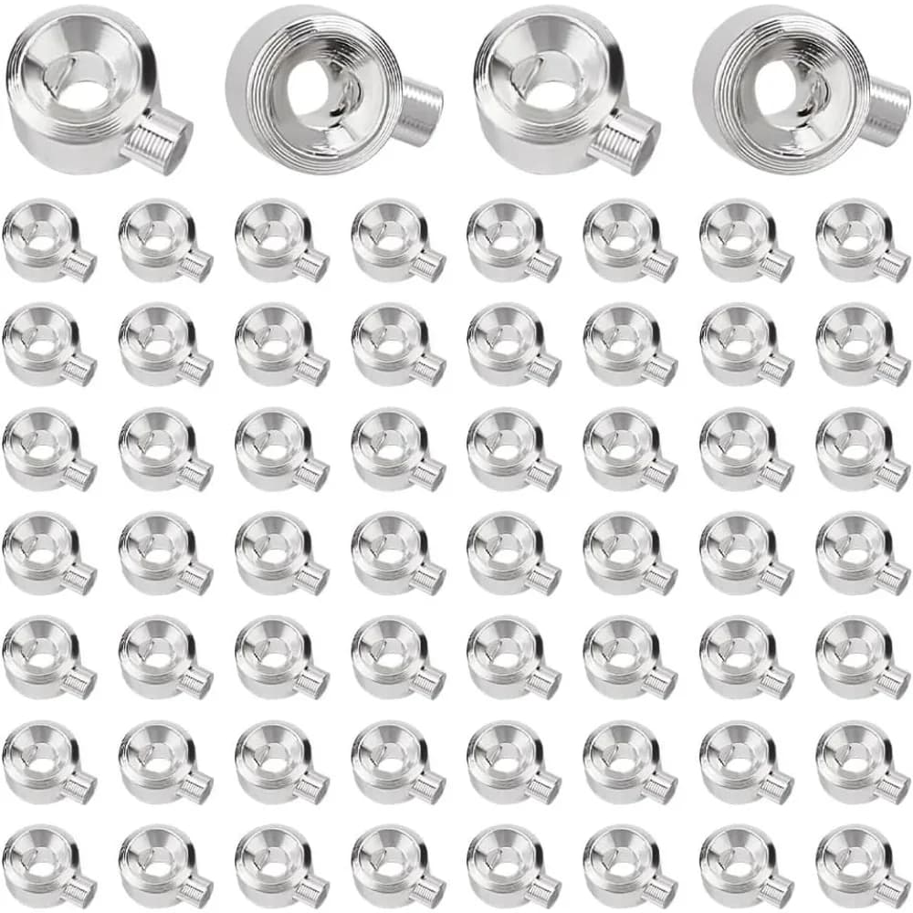 60PCS Stopper Crimp Beads Spacer Beads Metal Brass Crimp Bead Positioning Flat Round Bead for DIY Bracelet