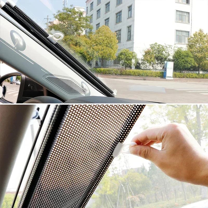 Tende parasole retrattili in tessuto argento titanio, tende oscuranti, adatte per coprire accessori per parabrezza auto