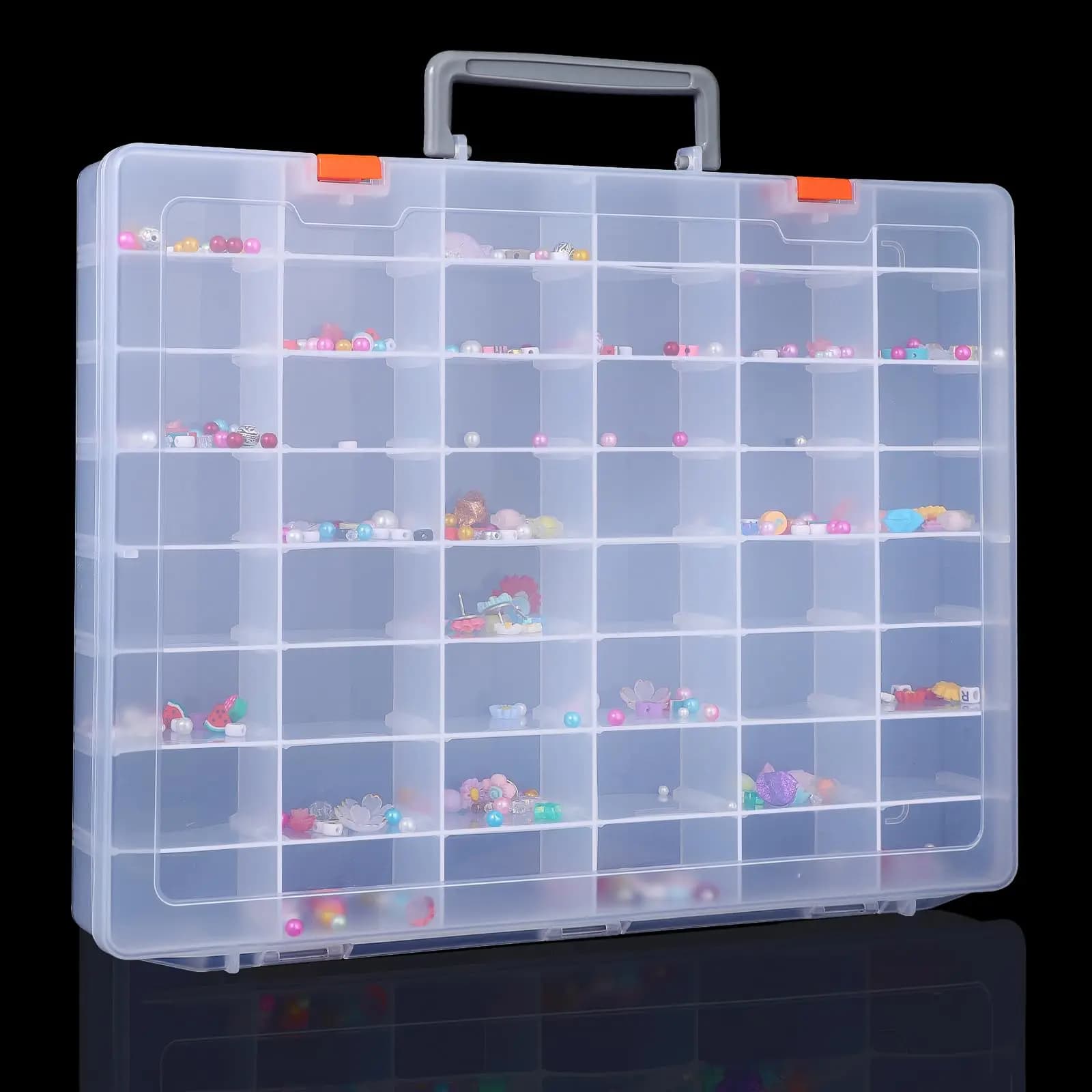 48-wire transparent plastic organizer box with divider, plastic containers for storing handicraft items for beads, small parts, artistic crafts, jewelry equipment