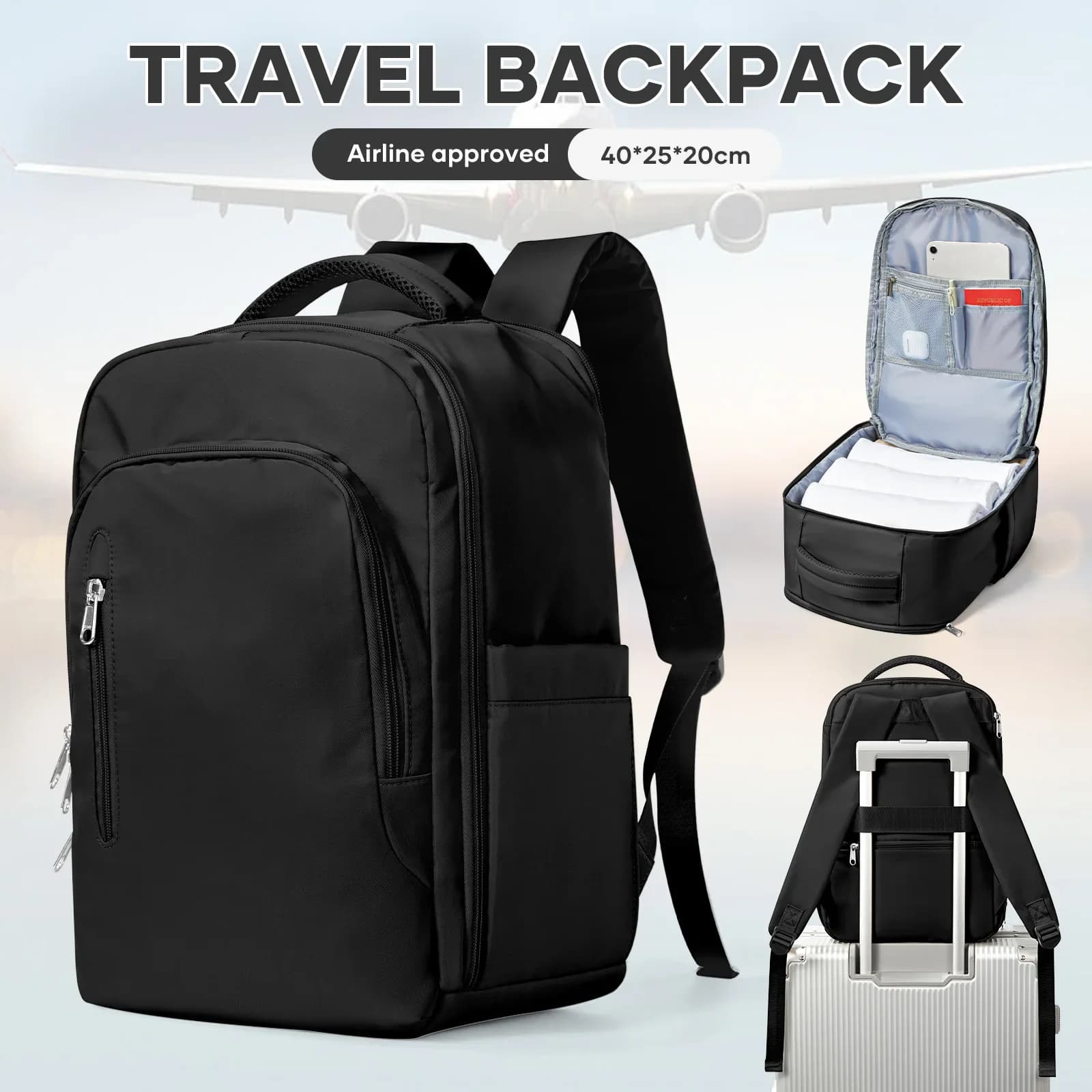 Zaino da viaggio per uomo Donna Borsa da cabina Ryanair 40x20x25 Bagagli da appendere Zaino per laptop impermeabile Capybara Zaino da esterno grande