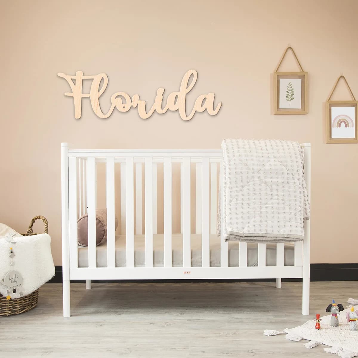 Customizable wooden wall teacher for children's room, with name and date, personalized gift for the opening of the house, durable.