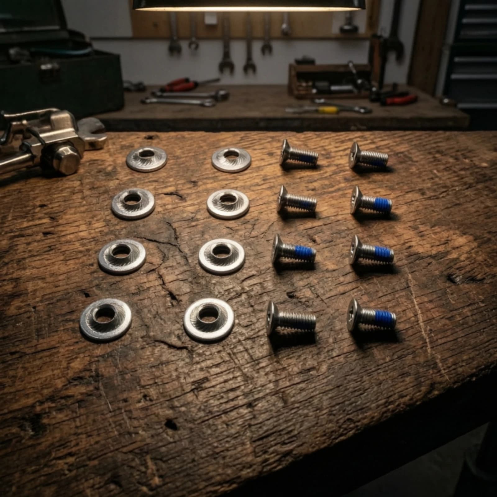 8 Pieces Screw and Washer Set Stainless Steel Snowboard Binding Mounting Hardware Snowboard Binding Screws with Washers