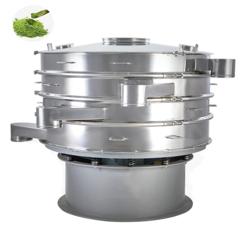 New Stainless Steel Vibrating Screen Machine Rotary Flour Sifter For Coffee Beans Powder Sieving Food Processing Motor