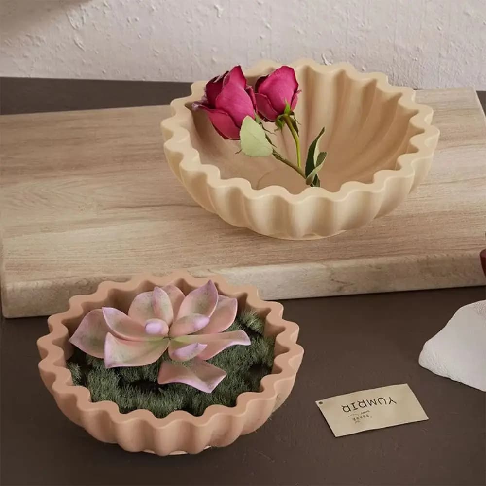 Silicone Material Bowl Resin Molds Flower Shaped Handmade Bowl Silicone Molds Bowl Shaped Casting Candle Cup Mold