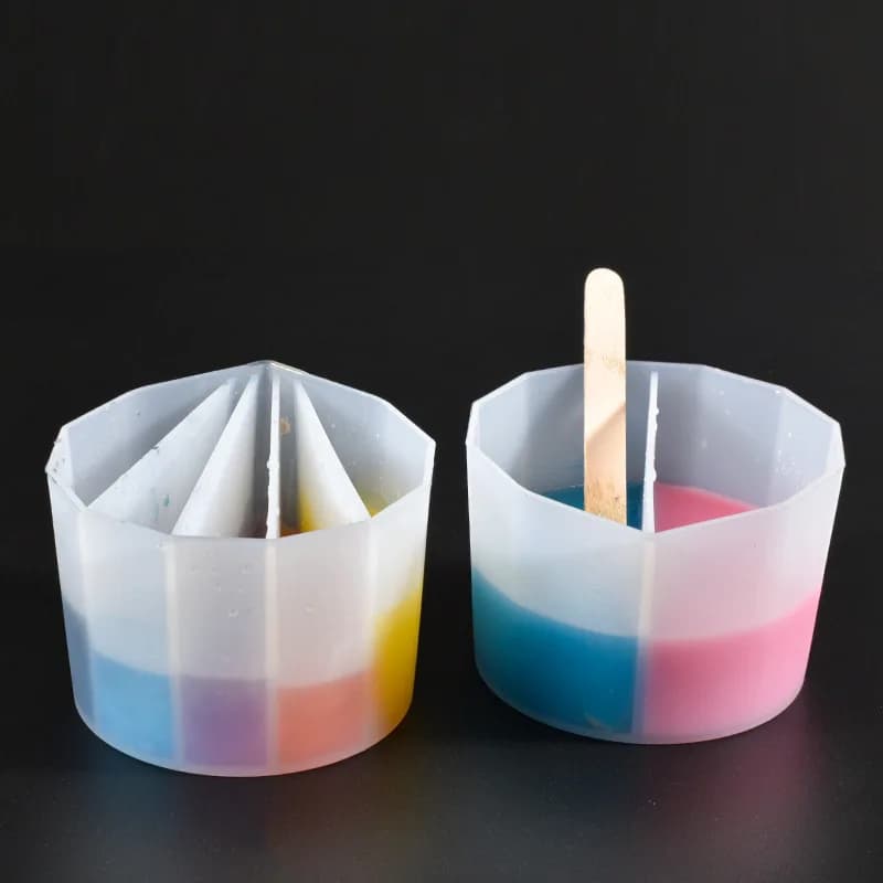Split Cups for Paint Pouring, 3-Pack Reusable Silicone Divider Cups for Fluid Art, Acrylic Painting