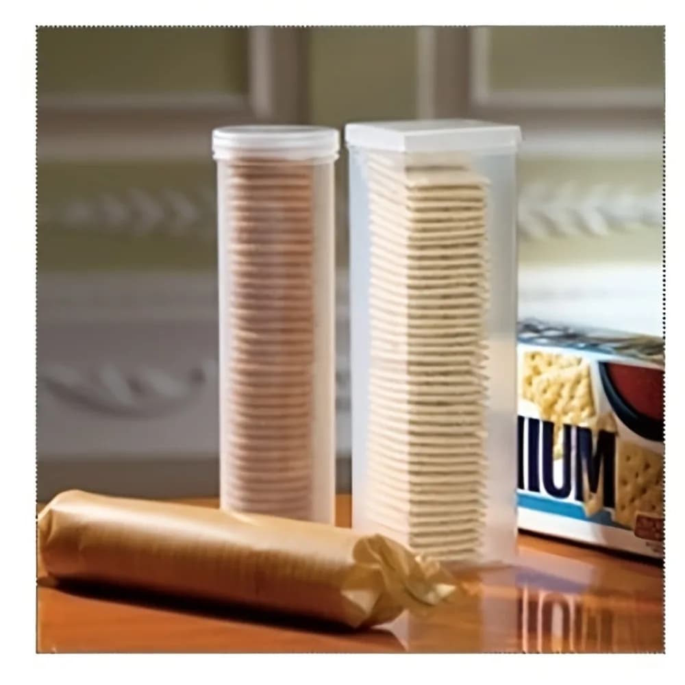 Contenitori per alimenti ermetici impilabili da 1 pezzo con coperchi ribaltabili - Organizzatori per dispensa in plastica trasparente, rotondi salvaspazio