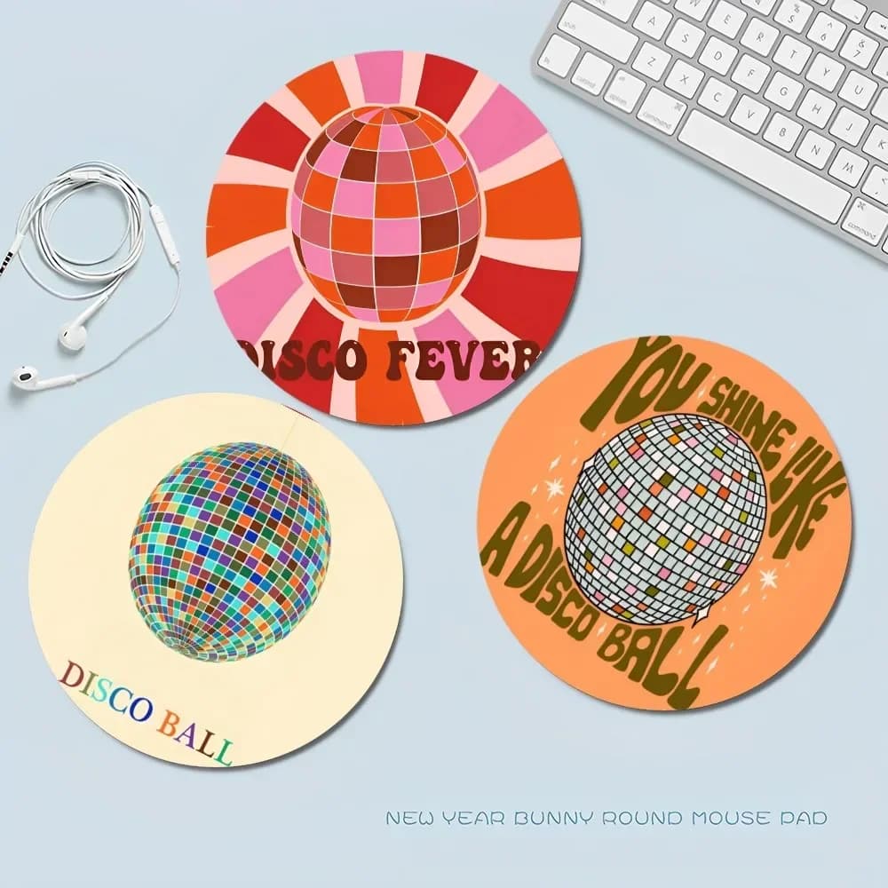 Disco Ball Dancefloor Party Round Custom Skin Big Promotion Table Mat studente Mousepad Computer Keyboard Pad Games