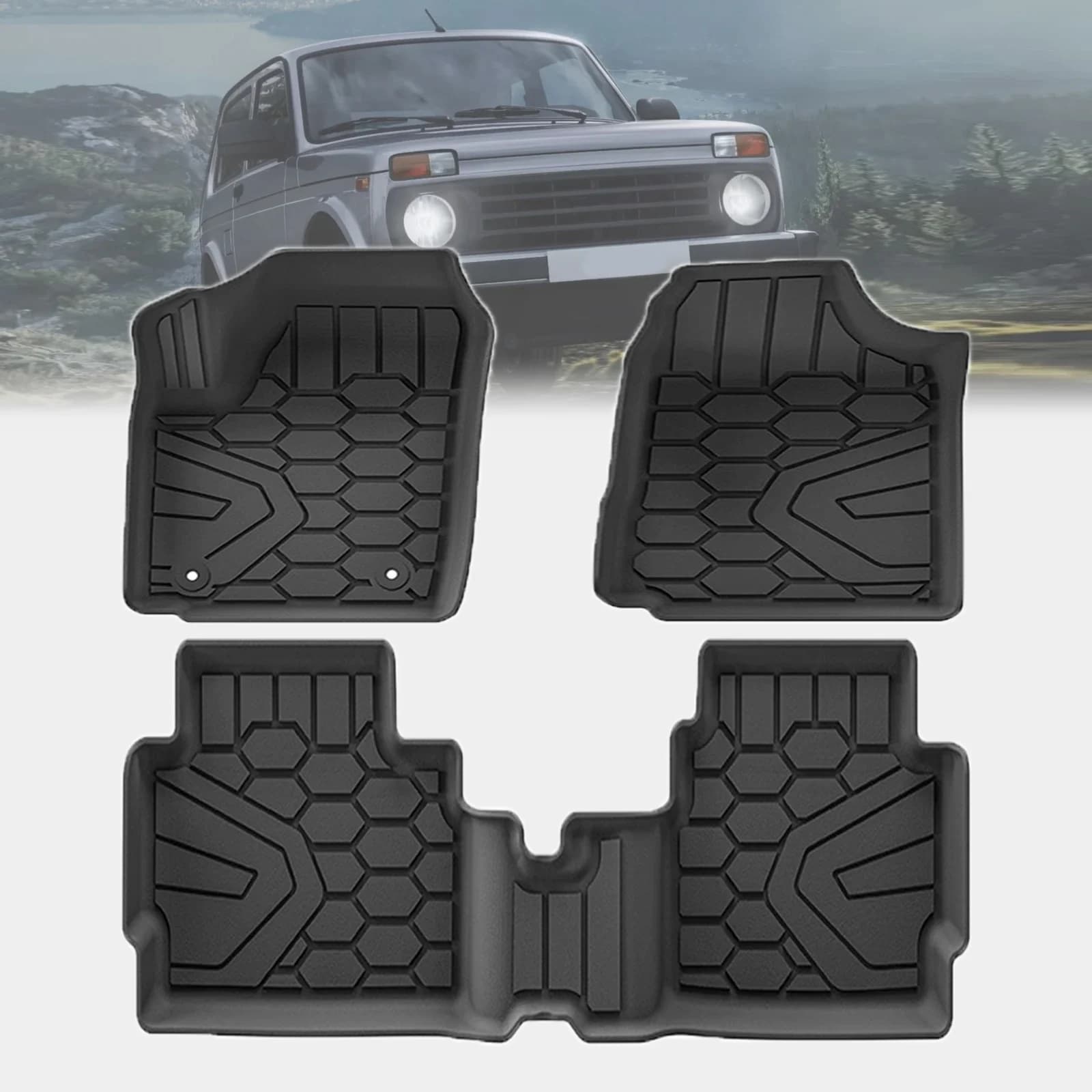 Tappetini per Auto LADA NIVA LEGEND Antipolvere Facili da Pulire in Materiale TPE Antiscivolo Accessori Interni