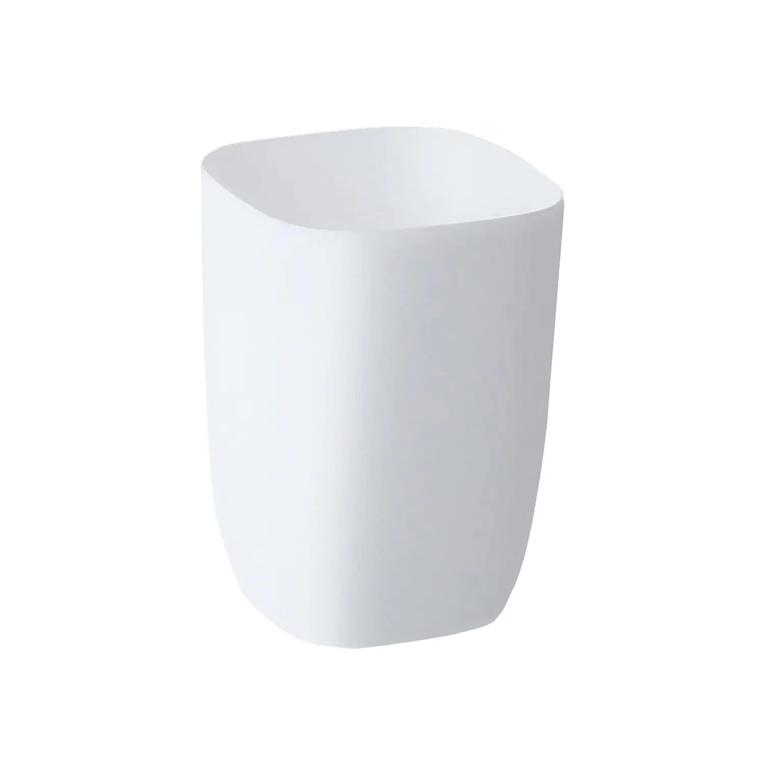 Small Bathroom Trash Can 7L Slim Plastic Waste Basket for Bedroom Kitchen Office, Matt White