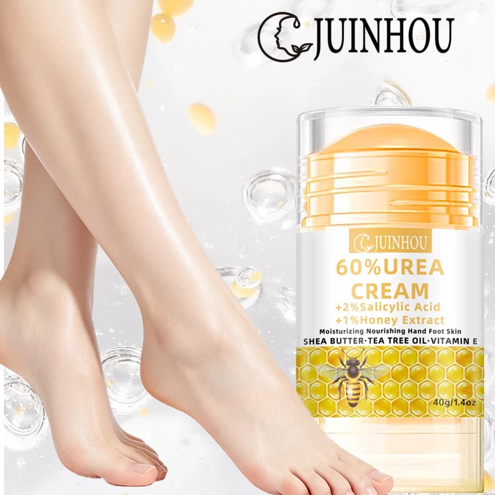 JUINHOU 40g Small and Portable Foot Cream Stick Urea Salicylic Acid Honey Moisturizing Dry Cracked Heel Repair Soften Rough Skin